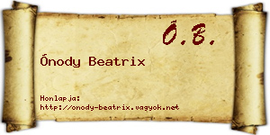 Ónody Beatrix névjegykártya